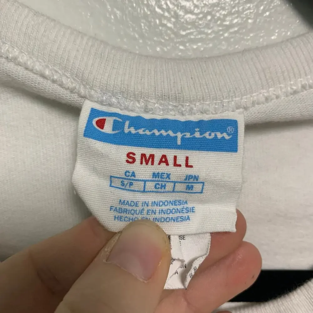 Champion Vintage Y2K Unisex Embroidered Logo Cotton T-Shirt Size Small - Picture 4 of 6